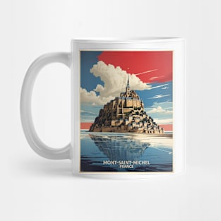 Mont Saint Michel France Tourism Vintage Poster Mug